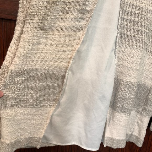 Calvin Klein Pullover Sweater Knit Tunic Ivory and Gray Long Sleeve Womens Large - Picture 4 of 8